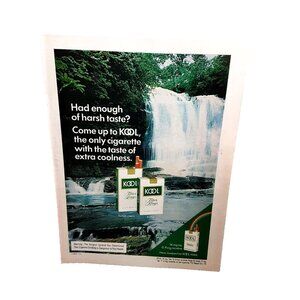 1975 Kool Cigarettes Enough Of Harsh Taste Original Print Ad Vintage 70s